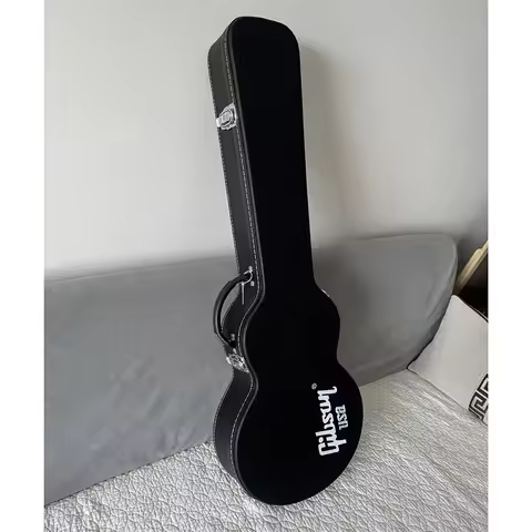 Hard guitar case for Les Paul guitars,Gibson LP electric guitar case, black hard case with black lin