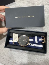 【Daniel Wellington】DW 手錶 Classic Glasgow 40mm 航海白藍織紋錶