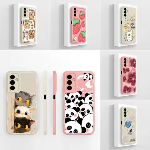 For Samsung Galaxy M13 M14 M15 4G 5G Phone Casing Cute Chubby Panda Pattern Liquid Silicone High Qua
