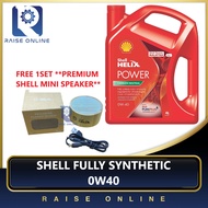 Shell Helix Power 0W40 Engine Oil Fully Synthetic SN PLUS/SN A3/A4 4Liter | Minyak Hitam