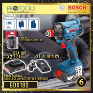 BOSCH GDX 180-Li 18V IMPACT DRIVER / WRENCH INC BATTS & ACCESSORIES