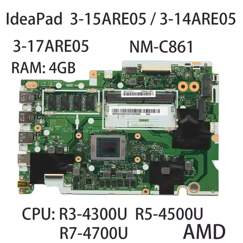 For Lenovo IdeaPad 3-15ARE05/3-14ARE05/3-17ARE05 NM-C861 Laptop Motherboard With CPU R3 R5-4500U R7-