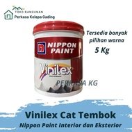 Vinilex Cat Tembok 5 kg Nippon Paint Interior dan Eksterior Putih Dll