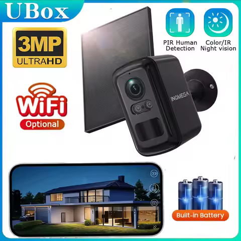 UBOX 3MP 2K HD Wireless Solar Camera Wifi Outdoor 8000mAh Battery WiFi Security Camera IP66 Waterpro