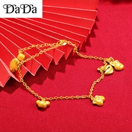 gold 916 original malaysia gold anklet love bell summer anklet jewelry