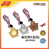 Plastik Medal -  ACC913(5) PLASTIC HANGING MEDAL C/W BIG RIBBON MALAYSIA with Artwork Printing