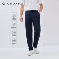GIORDANO Men Pants Ice Cooling Quick Dry Pants 4-Way Stretch Elastic Waist 3-Pocket Simple Basic Fas