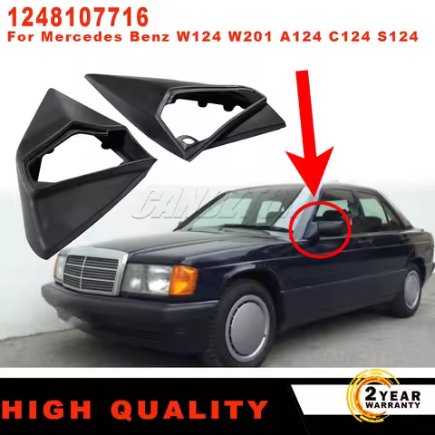 For Mercedes E Class W124 W201 A124 C124 S124 LHD New Wing Side Mirror Rubber Seals Cover 1 Pair L+R