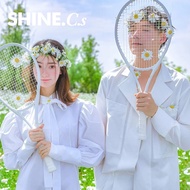 Fotografi perjalanan baru gaya pastoral fotografi perkahwinan props raket tenis putih Mori foto kecil segar buaian kayu