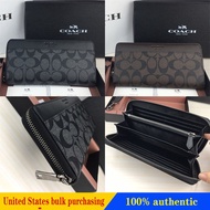 Long Wallets COACH Men Wallet75000 Accordion Wallet Signature Men Long Zip Purse