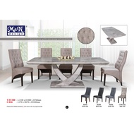 TTC300 C-816 1+8 Seater Grade A Italy Marble Dining Set With High Quality Turkey Fabric Cushion Chair / Dining Table / D