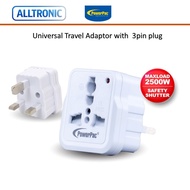 PowerPac 3 Pin Multi Adapter, Universal Travel Adapter, 2 Pin Adapter (PP33)
