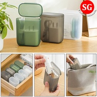 🇸🇬【SG stock】Portable Data Cable Storage Box Mobile Phone Charger Box Cable Wire Dustproof Travel Container Storage box with Lid Cover Transparent Storage bins basket Office Home Coinstorage