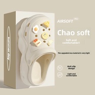 Fashionable Anti-Slip Womens Sandals Thick Bottom Beach Summer High Heel Slip-On Shoes PVC Material