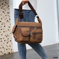 AY8M-1 Pc Shoulder Bag Crossbody Bag Men'S Leisure Bag New Canvas Men'S Shoulder Bag Large Capacity 