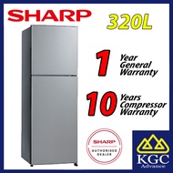 (Free Shipping) Sharp 320L Fridge 2 Door Refrigerator SJ325MSS PETI SEJUK 冰箱