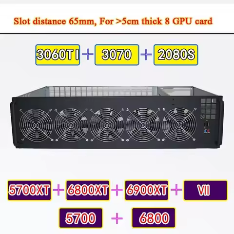 Mining Rig PC Server Case ETH XMR Bitcoin Miner Frame For Onda AK2980-D8P-65 K7 K15 65mm 3060TI 3070