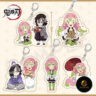 Demon Slayer Anime Keychain Women Kanroji Mitsuri Iguro Obanai Kawaii Acrylic KeyChain