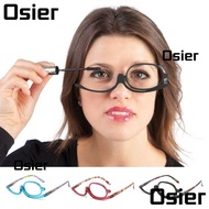 OSIER Rotating Makeup Reading Glasses, Eyewear Colourful Frame Folding Eyeglasses, Portable Vision C