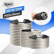 REAIM Pressure Washer Hose Water Pipe 10/15/20M M22x15MM