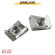 JANELAXE932QW 10pcs Reed Nuts, M6 M5 M4 M8 with Thread U Type Clips, 8mm 5mm 6mm 4mm Silver Stainles