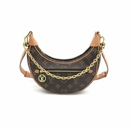 Louis Vuitton LV 老花 棕色 loop 豌豆 晶片款 肩背包