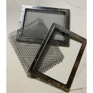 Combo of mesh plate with stainless steel rim and burner for kebab and barbecue oven
