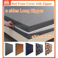 Bed Foam Cover with Long Zipper 4-6 inch Comfortable Bed Foam Full Cover Mattress Protector