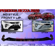 NEW PRODUCT PERODUA BEZZA 2020 M3 STYLE FRONT V LIP BUMPER LIP WITH PAINT(PIANO BLACK)-MATERIAL PU GETAH BODYKIT