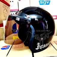 Motorcycle Helmet  ✌100 Original SGV 99 Motorcycle Helmet Topi Dewasa ( Black Hitam )☆