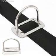LOOKSHOW 2" Scuba Diving Weight Belt Slide Keeper D Ring Stainless Steel Webbing Harness Belt Retain