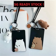 [SG READY STOCK] [CLEARANCE SALE] We Bare Bears Cartoon Credit Card Ezlink Student Staff Pass Card Holder Charm Keychain