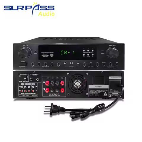 Home HIFI Amplifier 8Ohm 150W Bluetooth 5.0 Amplifiers USB Remote Control MIC Input Audio Sound Syst