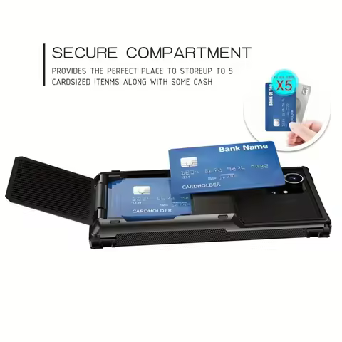 Wallet 4-Card Slot Credit Case for Samsung S24 Ultra S23 Plus S22 S22+ S21 S20 FE S10 S9 Note 20 Ult