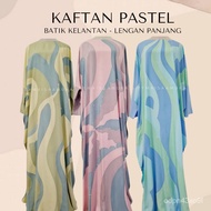 【TY-fashion]Kaftan Baju Kelawar Pastel Cotton Viscose (Batik Kelantan) - Lengan Panjang (Batwing) corak baru