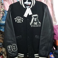 Aape 棒球真皮外套多年前買入4999元著過2次未剪牌未落水正版Size s
