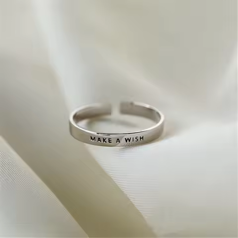 925 Sterling Silver Make A WISH Adjustable Rings For Women Wedding Luxury Quality Jewelry Wholesale