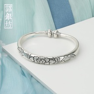 Store Recommended#现货[Pure Silver Material] Pumpkin Peony Silver Bracelet Female 999 Sterling Silver 