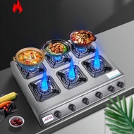 NEW Multi-function Commercial multi-burner gas stove Stainless Steel 3，4，6 Burner Gas Stove