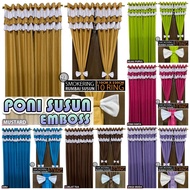 Smokering Curtain with Stacked Fringe EmbossedPOLOS