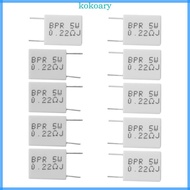 KOK 10 Pcs 0 22R 5 for W 5% Cement Resistor 0 22Ohm Non-Inductive Resistor BPR56