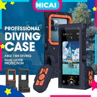 15m Diving Phone Case, IP68 Universal Waterproof Full Coverage Sealed Outdoor Case for Diving Photo
