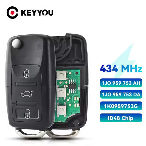 KEYYOU 3 Button Remote Car Key For VW PASSAT Polo Skoda Seat Polo/Golf/Beetle 1J0959753 DA/AH 1K0959