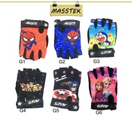 MASSTEK @Johor 1pair 2-5 Tahun Cycling Glove Kids Half Glove Push Bike Cycling Bike 2-5 Years 15817