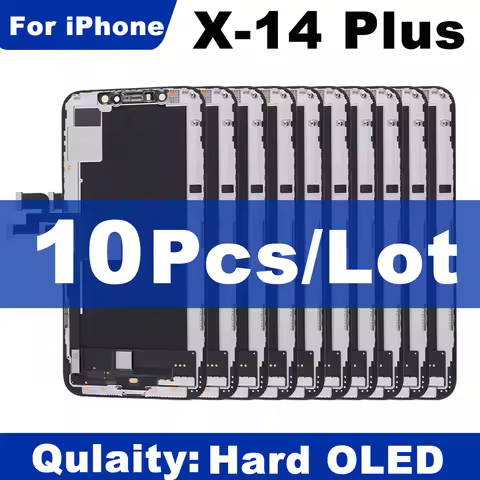 10Pcs Hard OLED For iPhone X XS Max 11 12 Pro Max Touch Screen Display Assembly Replacement For iPho