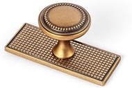 Goo-Ki Antique Brass Cabinet Drawer Knobs with Backplate/Base Plate Zinc Alloy Kitchen Hardware - 6