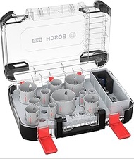Bosch 14 x PRO Multi Material Power Change Plus Hole Saw Set - Transparent Case (for Softwood, Drywa