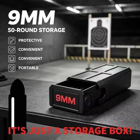 3D Printed 9MM Organizer Box 50 Round High Capacity Drawer Design Tactical Style 9mm Desktop Organiz