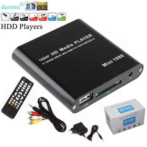 HD 1080P USB External HDD Player With SD MMC U Disk Support MKV AVI HDMI-compatible Media Video Play