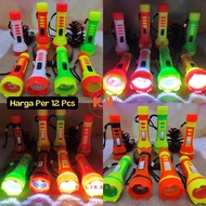 (12 PCS) GANTUNGAN KUNCI SENTER BESAR WARNA WARNI / GANTUNGAN KUNCI SENTER LED BESAR WARNA WARNI / G